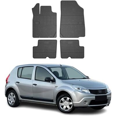 OMAC Tapis de voiture tous temps compatibles avec Dacia Sandero 2008-2012 Ajustement 3D Bord haut en caoutchouc Noir OMAC Tapis de voiture tous temps compatibles avec Dacia Sandero 2008-2012 Ajustement 3D Bord haut en caoutchouc Noir