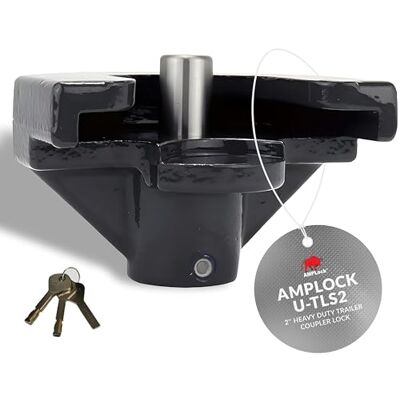 AMPLOCK U-TLS2 : Verrou de remorque/attelage de remorque de bateau de 5,1 cm (convient uniquement sur un coupleur spécifique de 5,1 cm) AMPLOCK U-TLS2 : Verrou de remorque/attelage de remorque de bateau de 5,1 cm (convient uniquement sur un coupleur spécifique de 5,1 cm)
