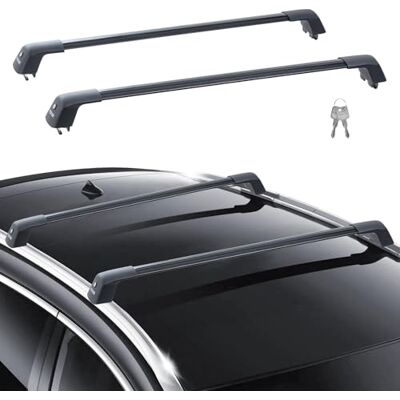 VEVOR Barres transversales universelles en aluminium pour porte-bagages de toit, s'ajustent au rail latéral rainuré sans espace, charge 90 kg, 114,8 x 11,6 x 11,8 cm VEVOR Barres transversales universelles en aluminium pour porte-bagages de toit, s'ajustent au rail latéral rainuré sans espace, charge 90 kg, 114,8 x 11,6 x 11,8 cm