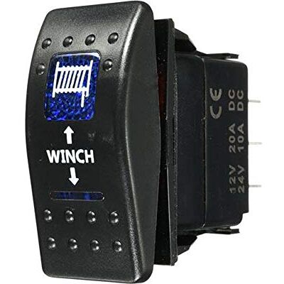 Mintice Interrupteur à Bascule Commutateur 7 Broches Momentané Lampe Lumière LED Bleu 12V 20A pour Voiture Bateau (Winch in out) Mintice Interrupteur à Bascule Commutateur 7 Broches Momentané Lampe Lumière LED Bleu 12V 20A pour Voiture Bateau (Winch in out)