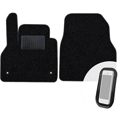 moto-MOLTICO Lot de 2 tapis de sol avant en velours noir pour Renault Kangoo II à partir de 2008 moto-MOLTICO Lot de 2 tapis de sol avant en velours noir pour Renault Kangoo II à partir de 2008