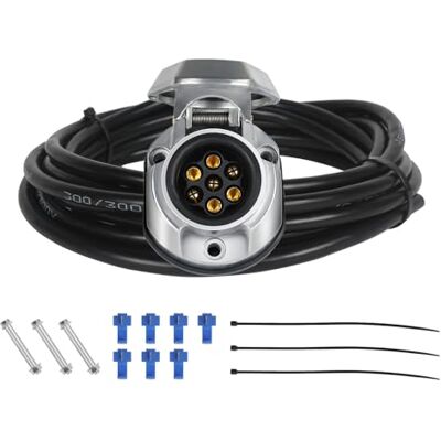 Qiping Prise remorque 7 Broches,12V Faisceau électrique,Câble 2m Précâblé Adaptateur Fiche Attelage 13 Broches,Convient aux remorques,camions,Camping-Cars Qiping Prise remorque 7 Broches,12V Faisceau électrique,Câble 2m Précâblé Adaptateur Fiche Attelage 13 Broches,Convient aux remorques,camions,Camping-Cars