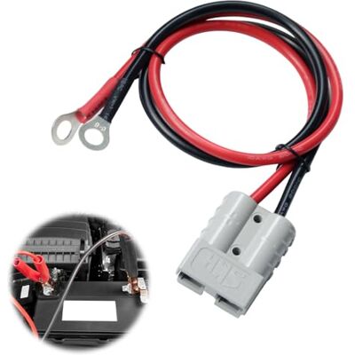 Riisoyu Connecteur Batterie, 50A 600V Connectique Batterie Prise Connexion Rapide avec Fil de 50cm 10 AWG avec Cosses à Anneau Fil de Cuivre pour Moto Auto Camion Riisoyu Connecteur Batterie, 50A 600V Connectique Batterie Prise Connexion Rapide avec Fil de 50cm 10 AWG avec Cosses à Anneau Fil de Cuivre pour Moto Auto Camion