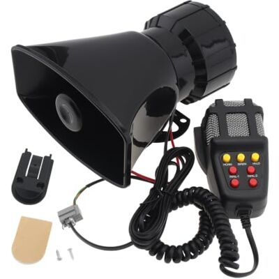 ePathChina Sirène électronique d'avertissement pour voiture et moto avec micro 100 W 12 V 7 sons ePathChina Sirène électronique d'avertissement pour voiture et moto avec micro 100 W 12 V 7 sons