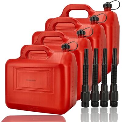 Discountershop Jerrican en Polyéthylène Rouge 20L I Ensemble de 4 Pièces avec Capuchon Verrouillable et Entonnoir, Portable et Adapté aux Carburants (Essence, Diesel) I Léger 3600g avec Poignée Discountershop Jerrican en Polyéthylène Rouge 20L I Ensemble de 4 Pièces avec Capuchon Verrouillable et Entonnoir, Portable et Adapté aux Carburants (Essence, Diesel) I Léger 3600g avec Poignée
