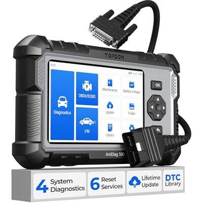 TOPDON Scanner OBD2 ArtiDiag500, outil de diagnostic de voiture de transmission ABS SRS pour toutes les voitures, lecteur de code de test OBD2, test de tension de batterie de voiture, mise à jour sans TOPDON Scanner OBD2 ArtiDiag500, outil de diagnostic de voiture de transmission ABS SRS pour toutes les voitures, lecteur de code de test OBD2, test de tension de batterie de voiture, mise à jour sans