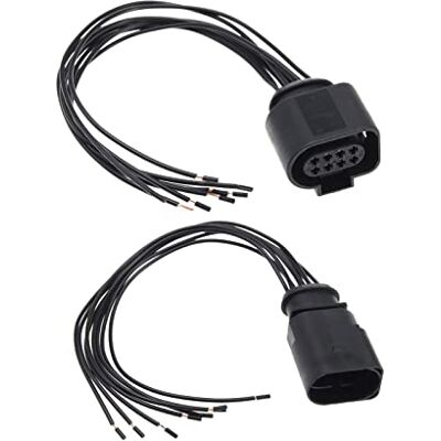 VGOL Lot de 2 prises de faisceau de fils pour capteur de stationnement arrière 1J0973714 1J0973814 compatibles avec VW compatible avec Audi compatible avec Seat 8 broches femelle mâle VGOL Lot de 2 prises de faisceau de fils pour capteur de stationnement arrière 1J0973714 1J0973814 compatibles avec VW compatible avec Audi compatible avec Seat 8 broches femelle mâle