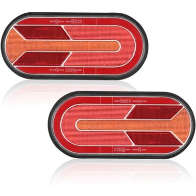 AOHEWEI Lot de 2 feux arrière LED 12/24 V pour remorque avec étanche, lampe de position de freinage, clignotant dynamique, réflecteur pour camping-car, caravane, tracteur, camion, camionnette AOHEWEI Lot de 2 feux arrière LED 12/24 V pour remorque avec étanche, lampe de position de freinage, clignotant dynamique, réflecteur pour camping-car, caravane, tracteur, camion, camionnette