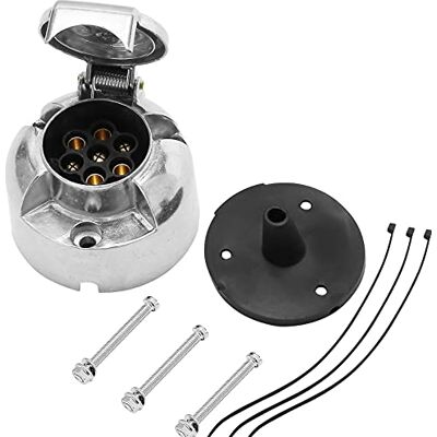AGRISHOP 12V Métal fiche Prise remorque 7Broches, Prise Attelage 7 Broches Femelle Étanche Connecteur,Montage Boulon Écrou Support de prise CaoutchoucÉtanche Joint pour RV caravane Tracteur Camion Van AGRISHOP 12V Métal fiche Prise remorque 7Broches, Prise Attelage 7 Broches Femelle Étanche Connecteur,Montage Boulon Écrou Support de prise CaoutchoucÉtanche Joint pour RV caravane Tracteur Camion Van