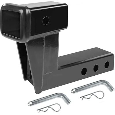 MAXXHAUL 50909 Rehausseur d'attelage de remorque pour récepteur de 5,1 cm avec montée et chute de 15,2 cm avec tige solide, avec 2 goupilles d'attelage MAXXHAUL 50909 Rehausseur d'attelage de remorque pour récepteur de 5,1 cm avec montée et chute de 15,2 cm avec tige solide, avec 2 goupilles d'attelage