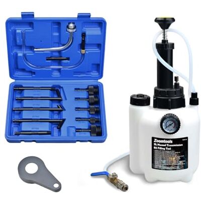 Zoomtools 3L Outil de Remplissage d'Huile de Boîte de Vitesses, Pompe Manuelle de Transfert d'huile de Transmission Comprend adaptateurs ATF (13 Adaptateurs) Zoomtools 3L Outil de Remplissage d'Huile de Boîte de Vitesses, Pompe Manuelle de Transfert d'huile de Transmission Comprend adaptateurs ATF (13 Adaptateurs)