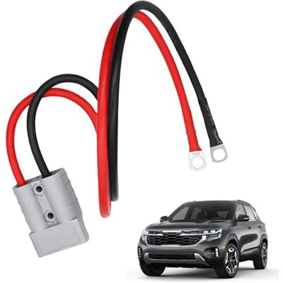 Zuahaly Connecteur de batterie 50 A 600 V avec câble de connexion à anneau 10 AWG 50 cm Câble de charge pour chariots élévateurs, véhicules électriques, camping-cars et systèmes solaires, connecteur Zuahaly Connecteur de batterie 50 A 600 V avec câble de connexion à anneau 10 AWG 50 cm Câble de charge pour chariots élévateurs, véhicules électriques, camping-cars et systèmes solaires, connecteur