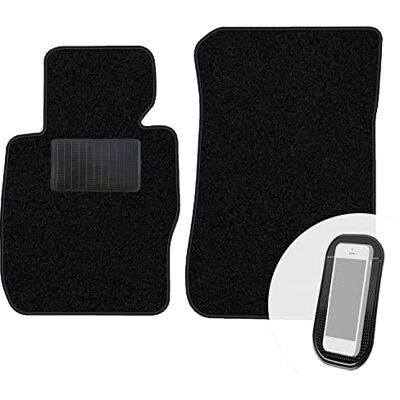 moto-MOLTICO Lot de 2 tapis de voiture avant en velours noir pour BMW X1 E84 2009-2014 moto-MOLTICO Lot de 2 tapis de voiture avant en velours noir pour BMW X1 E84 2009-2014