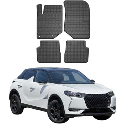 OMAC Tapis de sol pour DS DS3 Crossback 2018-2022 Caoutchouc 4X Noir Tapis de voiture en caoutchouc, résistants aux intempéries, antidérapants, produits spécifiques au véhicule, imperméables OMAC Tapis de sol pour DS DS3 Crossback 2018-2022 Caoutchouc 4X Noir Tapis de voiture en caoutchouc, résistants aux intempéries, antidérapants, produits spécifiques au véhicule, imperméables