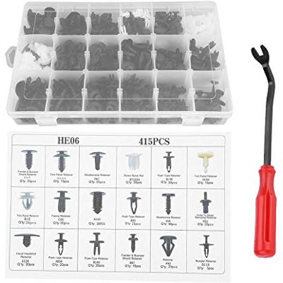 lyrlody 415 Pièces Rivets Plastique 18 Dimensions Rivets Clip de Fixation pour Intérieur Voiture Panneau Pare-chocs Porte avec Boîte Plastique + Outil de Démontage lyrlody 415 Pièces Rivets Plastique 18 Dimensions Rivets Clip de Fixation pour Intérieur Voiture Panneau Pare-chocs Porte avec Boîte Plastique + Outil de Démontage