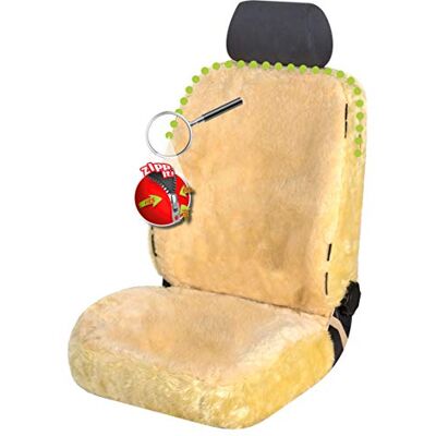 Walser Housse de siège auto en peau d'agneau Nineve, 100% peau de mouton Housse de siège pour voiture, 1 pièce de fourrure d'agneau housses de sièges avant de voiture beige Walser Housse de siège auto en peau d'agneau Nineve, 100% peau de mouton Housse de siège pour voiture, 1 pièce de fourrure d'agneau housses de sièges avant de voiture beige