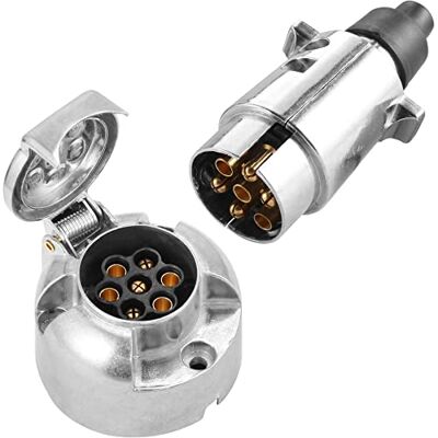 SPARKMOTO Prise Remorque 7 Broches Mâle Métal Et Prise Remorque 7 Broches Femelle Métal,12V Adaptateur Prise pour Remorque 7 Broches fiche Attelage remorque 7 Broches mâle Aluminium Étanche(SKM0701) SPARKMOTO Prise Remorque 7 Broches Mâle Métal Et Prise Remorque 7 Broches Femelle Métal,12V Adaptateur Prise pour Remorque 7 Broches fiche Attelage remorque 7 Broches mâle Aluminium Étanche(SKM0701)