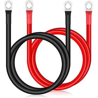 Bohaner Lot de 2 câbles de batterie 70 cm 12 V 5 AWG 16 mm² avec serre-câble annulaire M8 pour camion, moto, énergie solaire, caravane, bateau (SC16-8) Bohaner Lot de 2 câbles de batterie 70 cm 12 V 5 AWG 16 mm² avec serre-câble annulaire M8 pour camion, moto, énergie solaire, caravane, bateau (SC16-8)