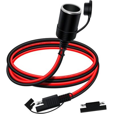 YINGAYOU SAE Allume Cigare Femelle 14AWG 20A Moto Allume Cigare Femelle SAE 12V 24V Avec Housse Imperméable pour Voitures, Camions, Camping Cars (0.5 m) YINGAYOU SAE Allume Cigare Femelle 14AWG 20A Moto Allume Cigare Femelle SAE 12V 24V Avec Housse Imperméable pour Voitures, Camions, Camping Cars (0.5 m)