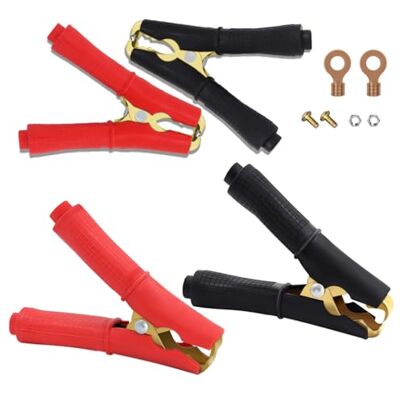 YINGAYOU Pince de Batterie 100A Pince Voiture Batterie Cuivre Pur avec Poignée en Caoutchouc Gaine Isolante pour Câble de Recharge Batterie de Véhicule (100 A, 4) YINGAYOU Pince de Batterie 100A Pince Voiture Batterie Cuivre Pur avec Poignée en Caoutchouc Gaine Isolante pour Câble de Recharge Batterie de Véhicule (100 A, 4)