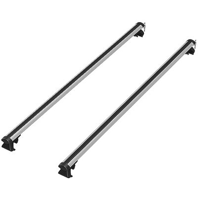 HOMCOM Barres de Toit de Voiture transversales Porte-Bagage verrouillables 2 clés fournies Alliage d'aluminium 123,5 x 5,5 x 7 cm argenté et Noir HOMCOM Barres de Toit de Voiture transversales Porte-Bagage verrouillables 2 clés fournies Alliage d'aluminium 123,5 x 5,5 x 7 cm argenté et Noir