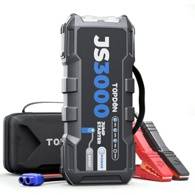 TOPDON Booster Batterie 3000A 24000mAh Démarreur de Batterie, JS3000 Portable Jump Starter pour Véhicule (Jusqu’à 9L Essence /7L Gazole) Démarrage de Voiture TOPDON Booster Batterie 3000A 24000mAh Démarreur de Batterie, JS3000 Portable Jump Starter pour Véhicule (Jusqu’à 9L Essence /7L Gazole) Démarrage de Voiture