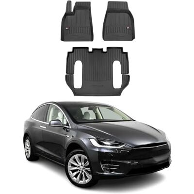 OMAC Tapis de sol en caoutchouc compatible avec Tesla Model X 2016-2020 Premium TPE 3 pièces OMAC Tapis de sol en caoutchouc compatible avec Tesla Model X 2016-2020 Premium TPE 3 pièces