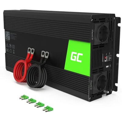 Green Cell ® 1500W/3000W 12V 220V/230V Convertisseur de Tension Voiture Solaire Modifiée Volts Sinus Power Inverter sinusoïdale DC AC, Onduleur Transformateur avec Allume Cigare Prise Electrique Green Cell ® 1500W/3000W 12V 220V/230V Convertisseur de Tension Voiture Solaire Modifiée Volts Sinus Power Inverter sinusoïdale DC AC, Onduleur Transformateur avec Allume Cigare Prise Electrique