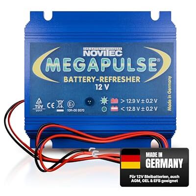 Megapulse Novitec® Pulseur de batterie 12 V Prolonge la durée de vie de la batterie Chargeur de maintien pour batteries au plomb AGM, gel et EFB Pour voiture, camping-car, moto et camion Megapulse Novitec® Pulseur de batterie 12 V Prolonge la durée de vie de la batterie Chargeur de maintien pour batteries au plomb AGM, gel et EFB Pour voiture, camping-car, moto et camion