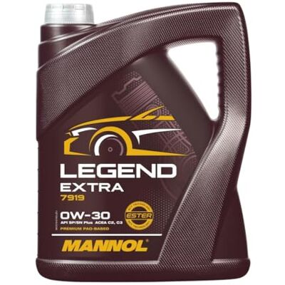 MANNOL Legend Extra 0W-30 Huile moteur 7919 API SP ACEA C2 universelle bi-synthétique technologie PAO et Ester 5 l MANNOL Legend Extra 0W-30 Huile moteur 7919 API SP ACEA C2 universelle bi-synthétique technologie PAO et Ester 5 l