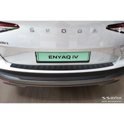 Avisa Protection de seuil arrière inox noir mat compatible avec Skoda Enyaq iV/Enyaq Coupe iV 2022- 'Ribs' Avisa Protection de seuil arrière inox noir mat compatible avec Skoda Enyaq iV/Enyaq Coupe iV 2022- 'Ribs'