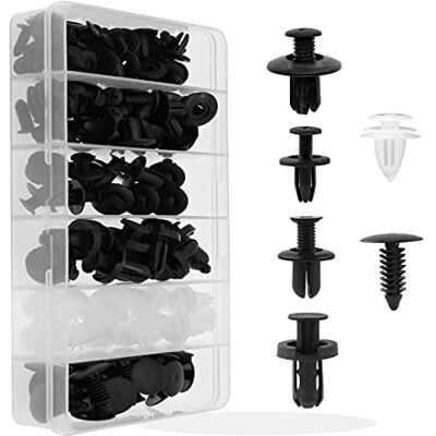 Qxsuse Lot de 100 rivets à expansion universels en plastique pour voiture, 6 types de clips de fixation pour panneau de porte, kit de fixation de carrosserie Qxsuse Lot de 100 rivets à expansion universels en plastique pour voiture, 6 types de clips de fixation pour panneau de porte, kit de fixation de carrosserie