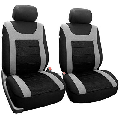 FH GROUP Housses de siège de voiture Housses de siège avant uniquement Compatibles avec les airbags Gris et noir Design universel Accessoires d'intérieur de voitures, camions, SUV FH GROUP Housses de siège de voiture Housses de siège avant uniquement Compatibles avec les airbags Gris et noir Design universel Accessoires d'intérieur de voitures, camions, SUV