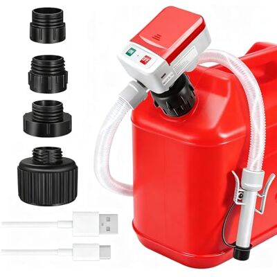 HOSPAOP Pompe à essence électrique pour bidon, rechargeable par USB, arrêt automatique, pompe à carburant pour essence, diesel et huile, pompe de transfert de carburant portable avec batterie pour voiture HOSPAOP Pompe à essence électrique pour bidon, rechargeable par USB, arrêt automatique, pompe à carburant pour essence, diesel et huile, pompe de transfert de carburant portable avec batterie pour voiture