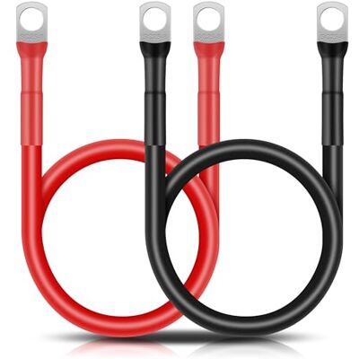 QIMEI-SHOP Lot de 2 câbles de batterie 50 cm 25 mm² Câble de batterie de voiture 12 V 3 WAG Câble en cuivre avec bornes à anneau M8 pour camion, moto, solaire, marine, noir et rouge QIMEI-SHOP Lot de 2 câbles de batterie 50 cm 25 mm² Câble de batterie de voiture 12 V 3 WAG Câble en cuivre avec bornes à anneau M8 pour camion, moto, solaire, marine, noir et rouge