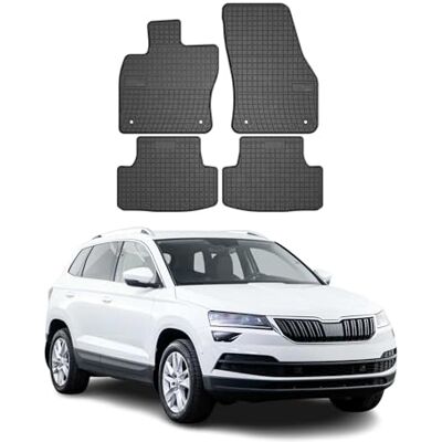 OMAC Tapis de voiture tous temps Compatible avec Skoda Karoq 2017-2022 Ajustement 3D En caoutchouc Noir OMAC Tapis de voiture tous temps Compatible avec Skoda Karoq 2017-2022 Ajustement 3D En caoutchouc Noir