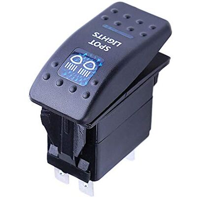 Mintice Interrupteur à Bascule Commutateur Lampe Lumière LED Bleu 12V 20A 5 Broches pour Voiture Bateau Moto (Light) Mintice Interrupteur à Bascule Commutateur Lampe Lumière LED Bleu 12V 20A 5 Broches pour Voiture Bateau Moto (Light)