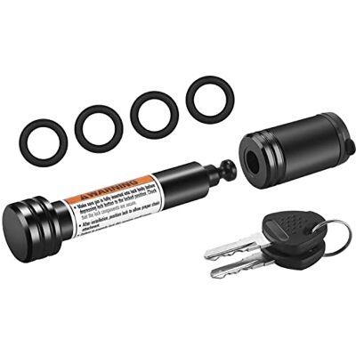 METOWARE Manwe Black Trailer Hitch Lock, 5/8" Dia Barbell-Style Locking Hitch Pin, Towing Hitch Receiver Lock with Anti-Rattle, Fits 2" Receiver Tubes, Class III & IV Hitch Receivers (1 Pack) METOWARE Manwe Black Trailer Hitch Lock, 5/8" Dia Barbell-Style Locking Hitch Pin, Towing Hitch Receiver Lock with Anti-Rattle, Fits 2" Receiver Tubes, Class III & IV Hitch Receivers (1 Pack)