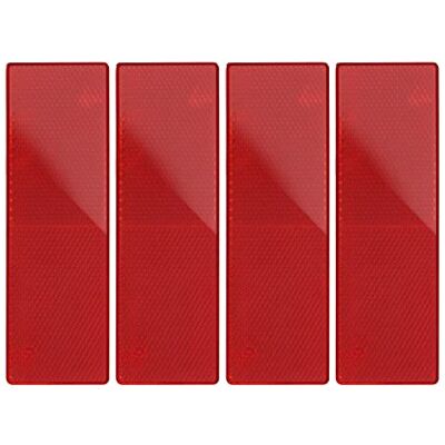 eMagTech Lot de 4 réflecteurs rectangulaires auto-adhésifs pour voiture, moto, caravane, remorque, camion, machines agricoles, support de porte, porte-vélos, accessoires extérieurs rouges eMagTech Lot de 4 réflecteurs rectangulaires auto-adhésifs pour voiture, moto, caravane, remorque, camion, machines agricoles, support de porte, porte-vélos, accessoires extérieurs rouges