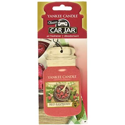 YANKEE CANDLE Classic Car Jar Red Raspberry Désodorisant pour Voiture, en Carton, Rouge, Parfum Framboise, Taille M YANKEE CANDLE Classic Car Jar Red Raspberry Désodorisant pour Voiture, en Carton, Rouge, Parfum Framboise, Taille M