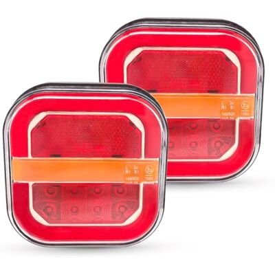 AOJO 2 PCS LED Feu de Remorque 12 V 24 V, Éclairage de Camion Étanche 5-Fonctionnel Clignotants, Feu de freinage, Feu de position, Feu de Plaque D'immatriculation, Réflecteurs AOJO 2 PCS LED Feu de Remorque 12 V 24 V, Éclairage de Camion Étanche 5-Fonctionnel Clignotants, Feu de freinage, Feu de position, Feu de Plaque D'immatriculation, Réflecteurs