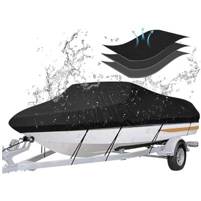 NEWFUN Housse de bateau imperméable, largeur 600 x 310 cm, résistante à l'eau et à l'huile, convient pour bateaux en V, râteaux, bateaux de pêche, yachts et bateaux rapides NEWFUN Housse de bateau imperméable, largeur 600 x 310 cm, résistante à l'eau et à l'huile, convient pour bateaux en V, râteaux, bateaux de pêche, yachts et bateaux rapides