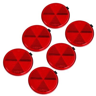 AOHEWEI Réflecteurs Autocollants Réflecteurs Circulaires Rouges Réflexes de Sécurité pour Poteaux de Portail Clôture Remorque Caravane Machines Agricoles ECE Approbation Pack de 6 AOHEWEI Réflecteurs Autocollants Réflecteurs Circulaires Rouges Réflexes de Sécurité pour Poteaux de Portail Clôture Remorque Caravane Machines Agricoles ECE Approbation Pack de 6