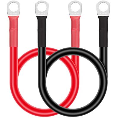 GUNGY Lot de 2 câbles de batterie 14 mm² 50 cm 12 V Câble en cuivre 6AWG Avec bornes à anneau M10 Pour voiture, camion, moto Solaire Marine Rouge et noir GUNGY Lot de 2 câbles de batterie 14 mm² 50 cm 12 V Câble en cuivre 6AWG Avec bornes à anneau M10 Pour voiture, camion, moto Solaire Marine Rouge et noir