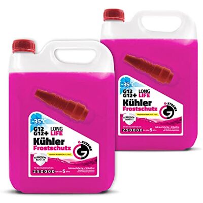 Gamix Antigel G12/G12+ Liquide de refroidissement prêt à l'emploi pour voiture Protection contre le gel jusqu'à -35 °C 10 l Longlife 5 ans Gamix Antigel G12/G12+ Liquide de refroidissement prêt à l'emploi pour voiture Protection contre le gel jusqu'à -35 °C 10 l Longlife 5 ans