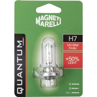 Ampoule H7 Magneti Marelli - Lampe de voiture, +50% visibilité, 12V 55W, PX26d Ampoule H7 Magneti Marelli - Lampe de voiture, +50% visibilité, 12V 55W, PX26d