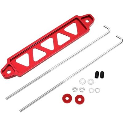 ECSiNG 1 ensemble de supports de fixation triangulaires à cinq trous pour batterie de voiture, support de fixation de batterie de voiture, support d'arrimage de batterie automobile, rouge ECSiNG 1 ensemble de supports de fixation triangulaires à cinq trous pour batterie de voiture, support de fixation de batterie de voiture, support d'arrimage de batterie automobile, rouge