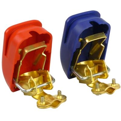 CARPOINT 1237803 Connecteur de batterie - Laiton et acier Rouge Bleu CARPOINT 1237803 Connecteur de batterie - Laiton et acier Rouge Bleu