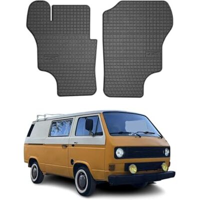 OMAC Lot de 2 tapis de sol en caoutchouc pour VW T3 1979-1991 Noir Tapis de voiture en caoutchouc, résistants aux intempéries, antidérapants, produits spécifiques au véhicule, imperméables OMAC Lot de 2 tapis de sol en caoutchouc pour VW T3 1979-1991 Noir Tapis de voiture en caoutchouc, résistants aux intempéries, antidérapants, produits spécifiques au véhicule, imperméables