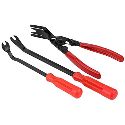 Panv Pinces pour barre de levier, 3 pièces pinces à rivets noirs rouges pour enlever le panneau de porte de voiture enlever les clips de tapisserie de voiture Panv Pinces pour barre de levier, 3 pièces pinces à rivets noirs rouges pour enlever le panneau de porte de voiture enlever les clips de tapisserie de voiture